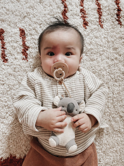 *New Options* Bitzy Pal Natural Rubber Pacifier & Plush: Cow