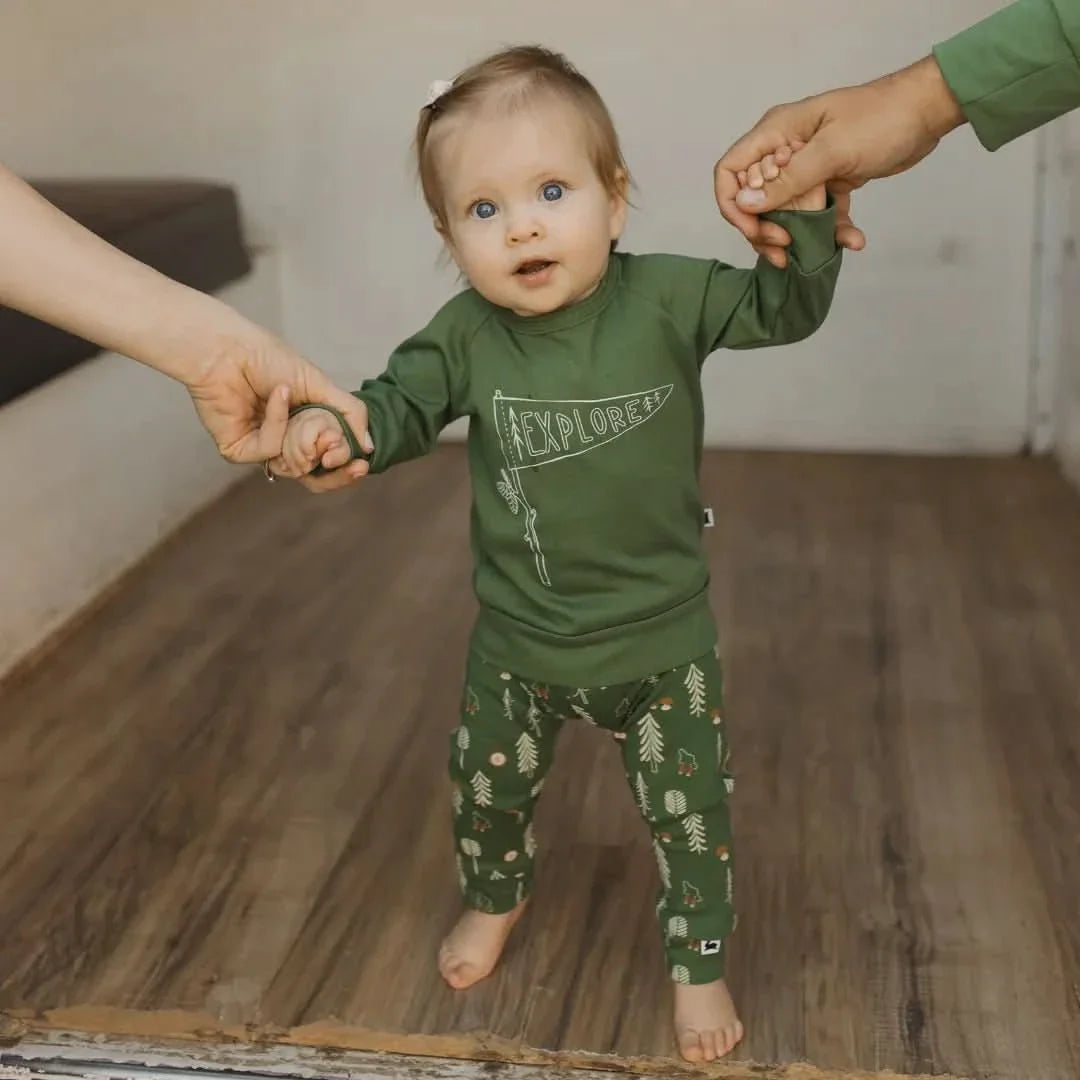 Baby Bamboo Leggings | Bison Plaid
