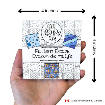 Oh Color Me - Mini Coloring Book Calming Scenes, 4"x4", Small Gifts - Canadian Brand