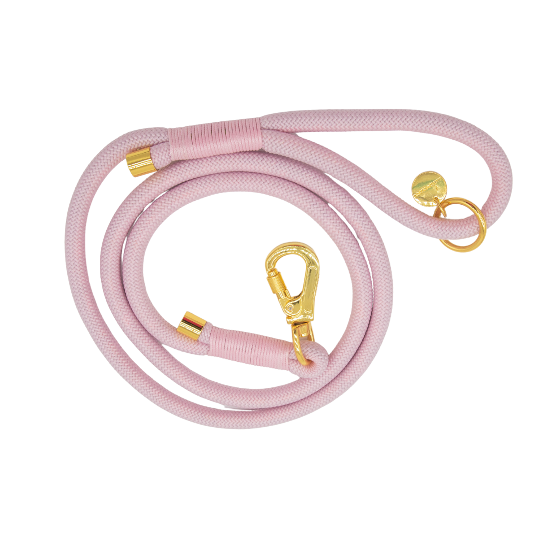 BRAIDED ROPE LEASH - PINK