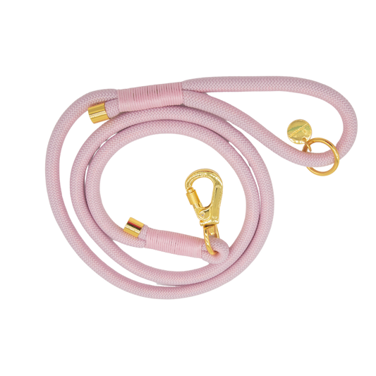 BRAIDED ROPE LEASH - PINK