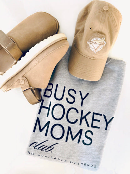 Busy Hockey Mom | Everyday Essentials Sweater: Heather Grey / Small