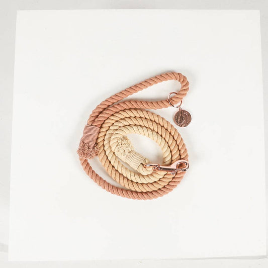 DOG LEASH COTTON ROPE - OMBRE BEIGE CREAM BROWN: 4ft (120cm)