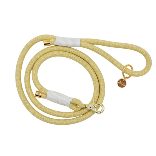 BRAIDED ROPE LEASH - BUTTER YELLOW