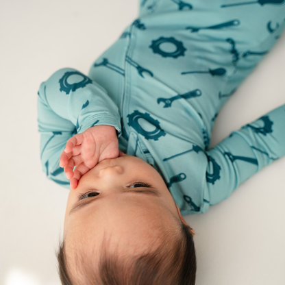 Bamboo Footed Sleepers | Peach Smiley