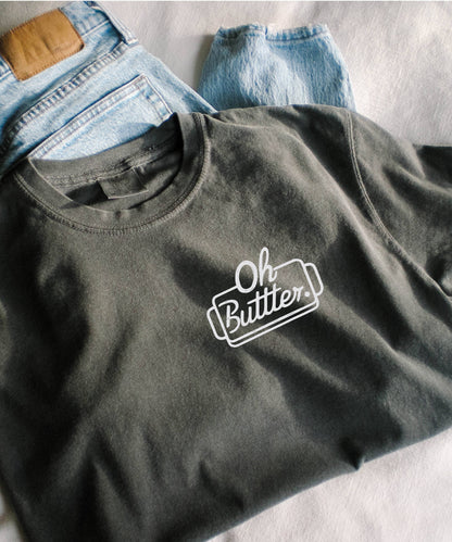 Oh Butter Comfort Colors T-Shirt - Fun Foodie Graphic: Brick / X-Large