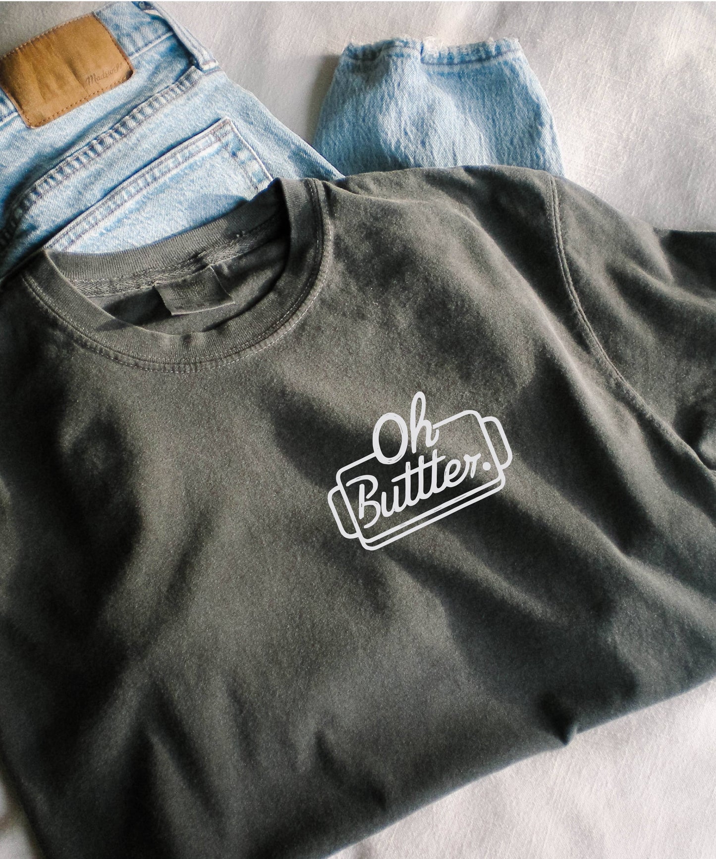Oh Butter Comfort Colors T-Shirt - Fun Foodie Graphic: Brick / Large