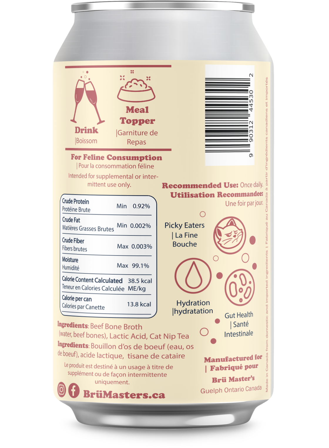 BrüMaster's Purr-secco™ – Premium Cat “Wine” - SINGLE CAN