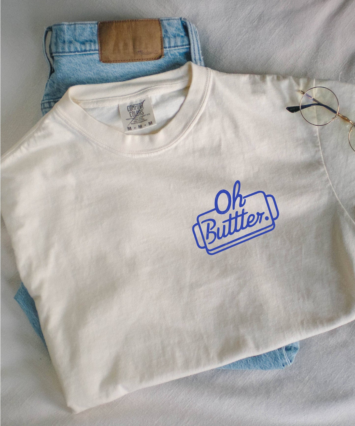 Oh Butter Comfort Colors T-Shirt - Fun Foodie Graphic: Brick / X-Large