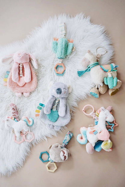 Itzy Friends Link & Love™ Activity Plush With Teether Toy: Unicorn