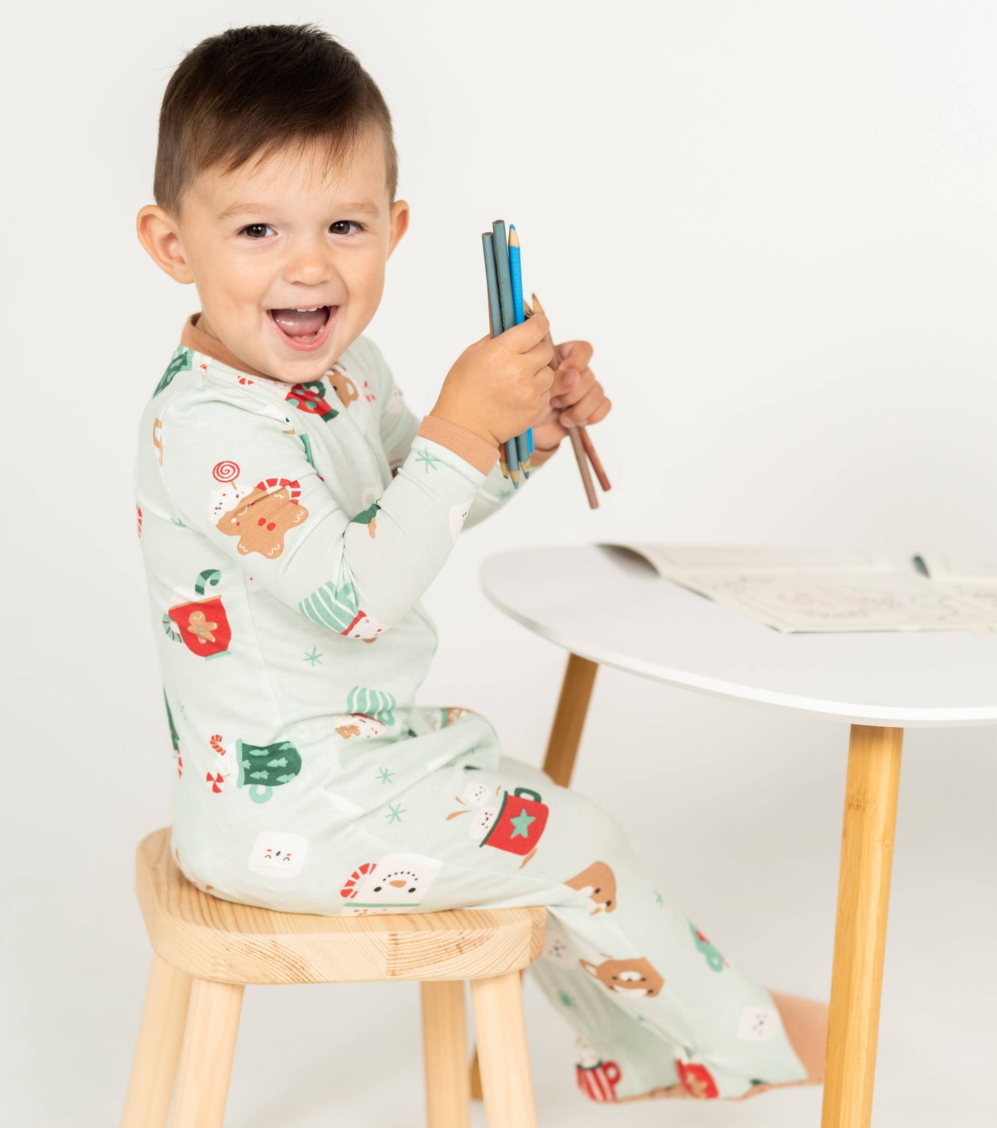 Bamboo Footies Two Way Zipper  Festive Cocoa