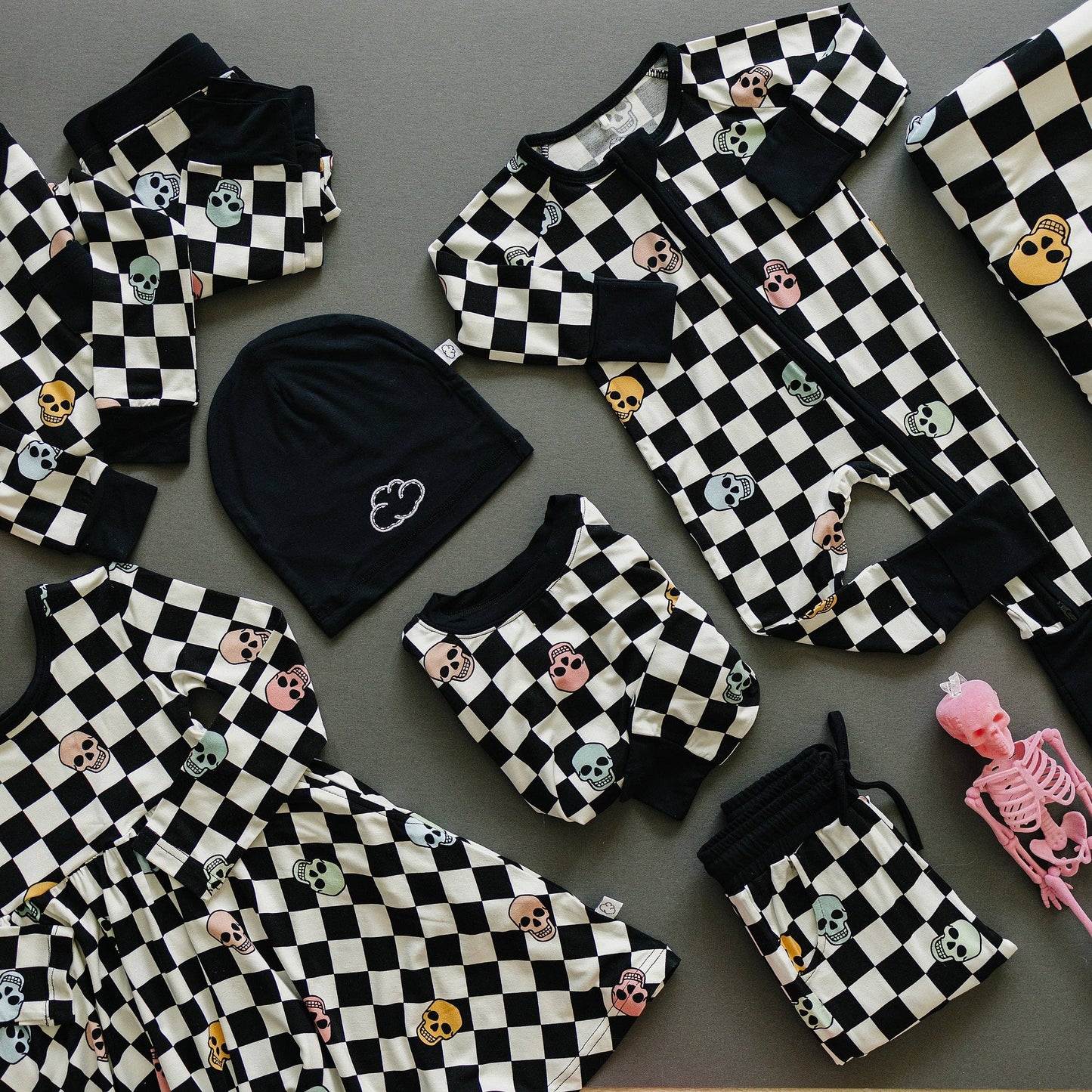 Little Zippers in Checkered Skull