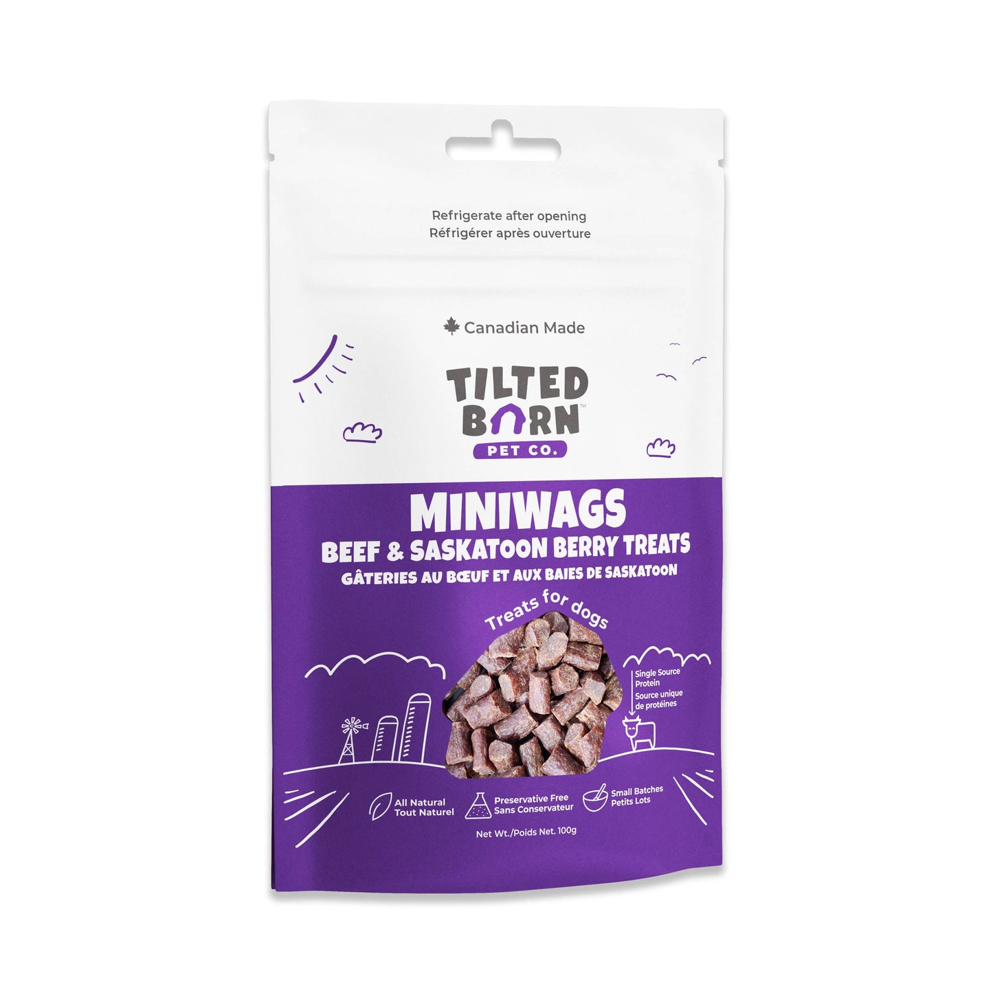 Beef & Saskatoon Miniwags Treats For Dogs 100g/3.53oz