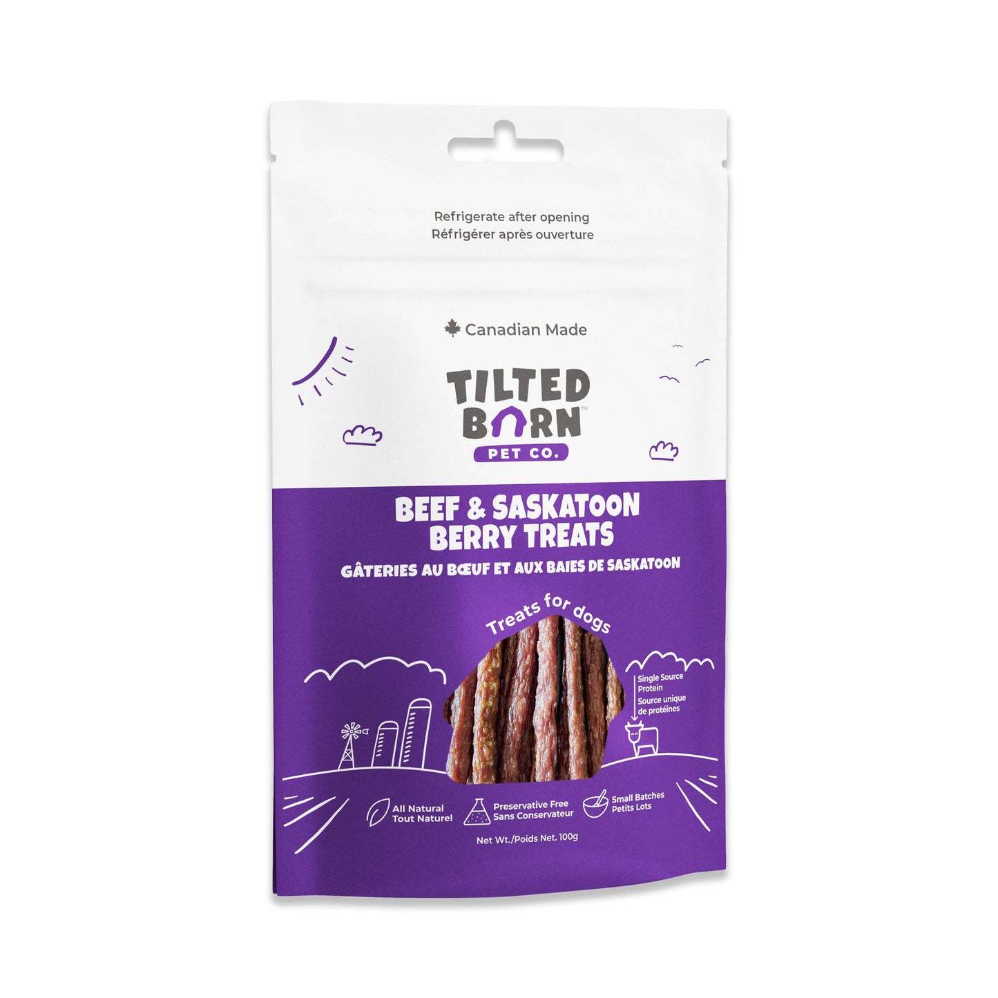 Beef & Saskatoon Berry Treats For Dogs 100g/3.53oz