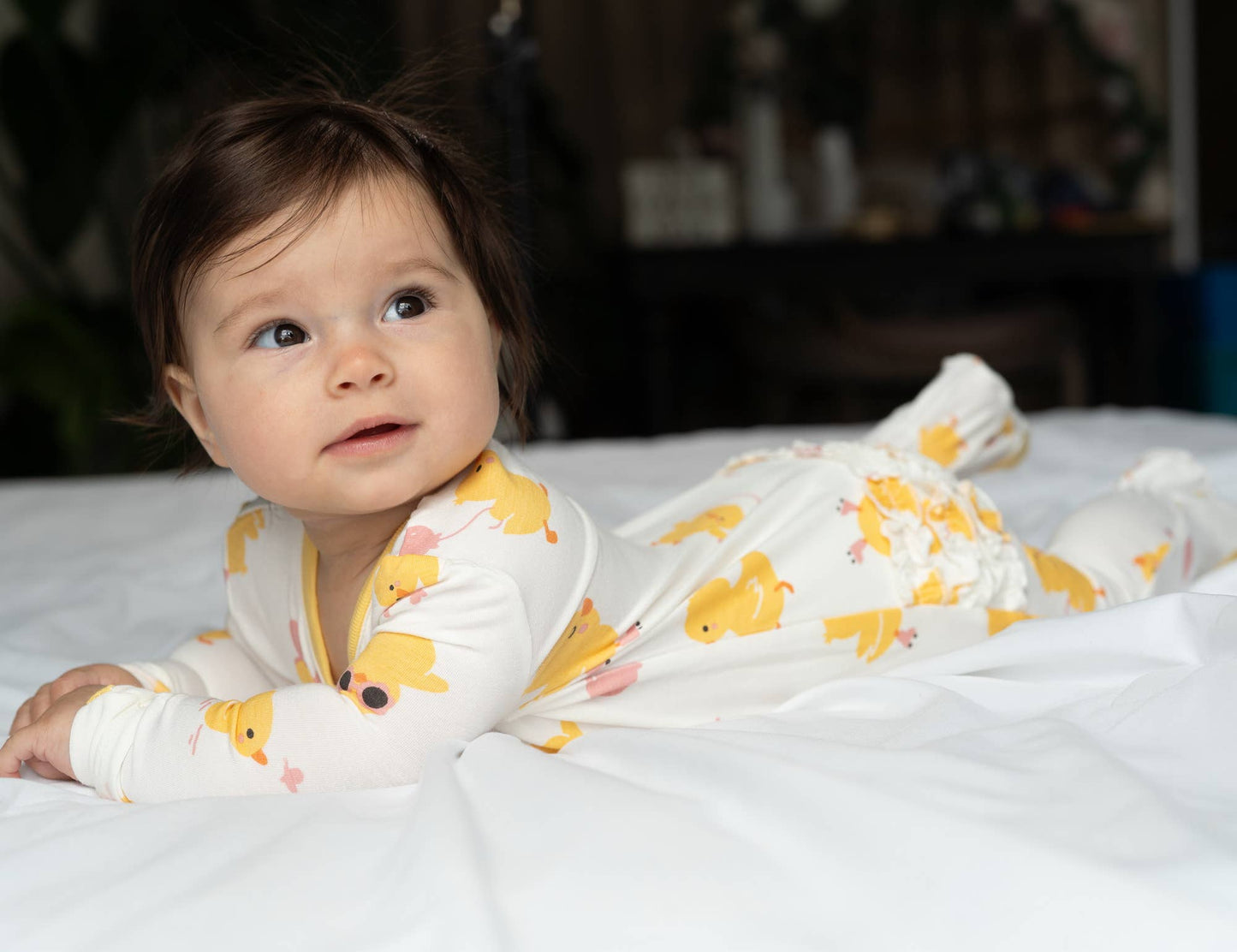 Bamboo Ruffle Footie (2 Way Zipper)