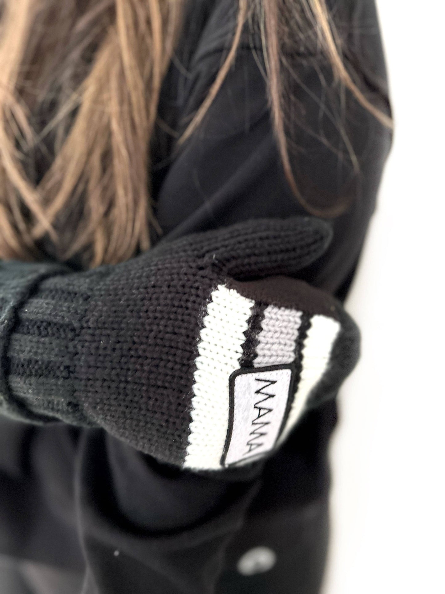 Hockey Mama | Mittens: Black