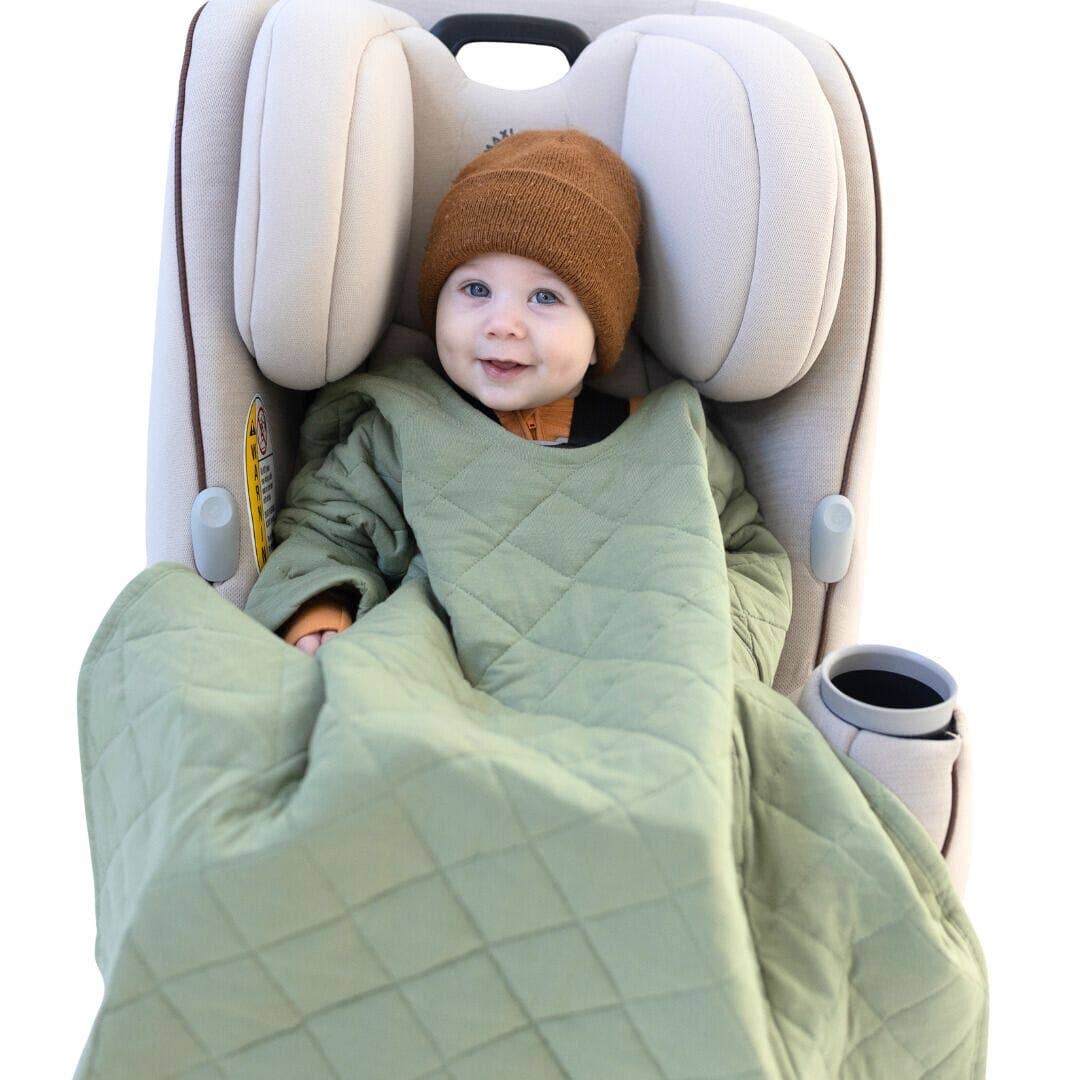 Buckle Me Baby Cozier Car Seat Blankie: Sage Snuggle / 2-3Y