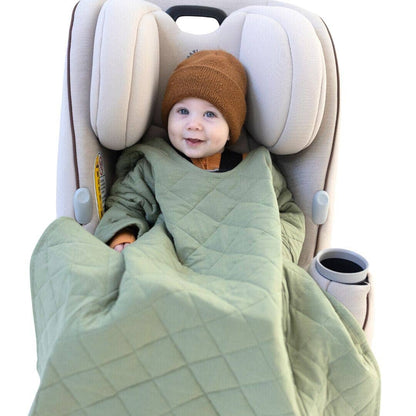 Buckle Me Baby Cozier Car Seat Blankie: Sage Snuggle / 2-3Y