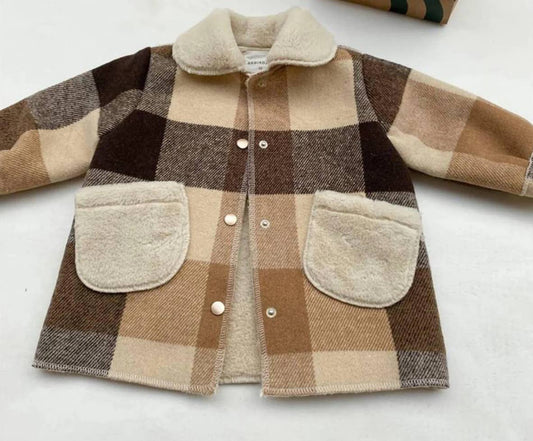 Faux Fur Lined Plaid Jacket