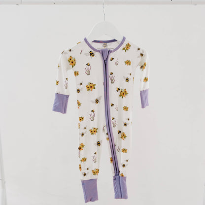 Sleeper with Fold-over Cuffs - Spring Bee: 18-24M