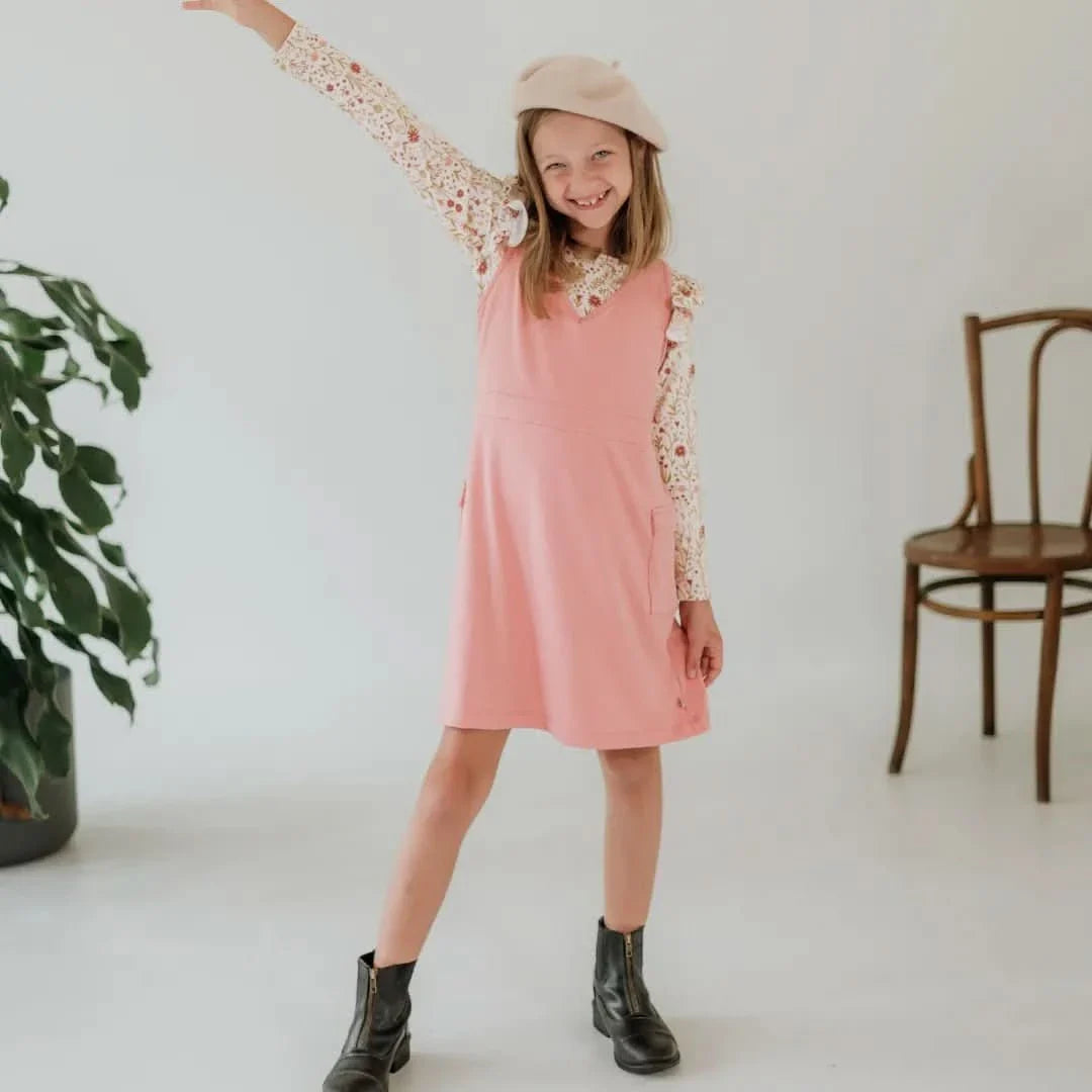 Baby Bamboo Ruffle Shoulder Long Sleeve Shirt | Beach Stone