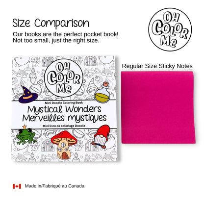 Oh Color Me - Mini Coloring Book Mystical Wonders, 4"x4" - Canadian Brand