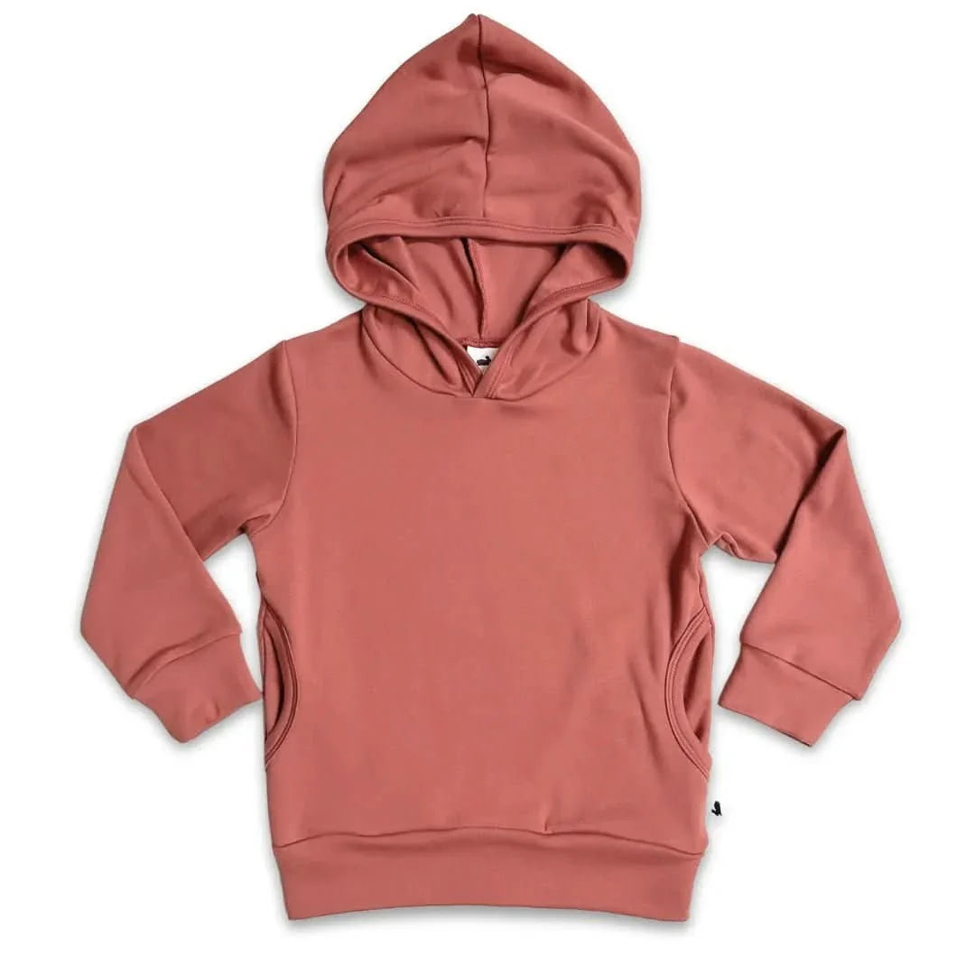 Kids' Lightweight Bamboo Hoodie With Side Seam Pockets | Burnt Brick