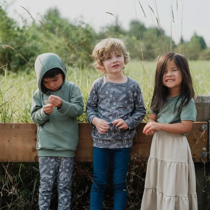 Kids' Lightweight Bamboo Hoodie With Side Seam Pockets | Smoked Pine