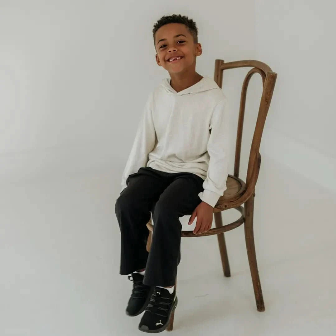 Kids' Lightweight Bamboo Hoodie With Side Seam Pockets | Black