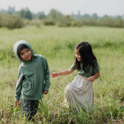 Kids' Lightweight Bamboo Hoodie With Side Seam Pockets | Smoked Pine