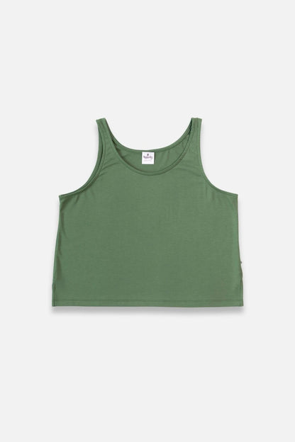 Ladies' Bamboo Cropped Tank | Leaf Green