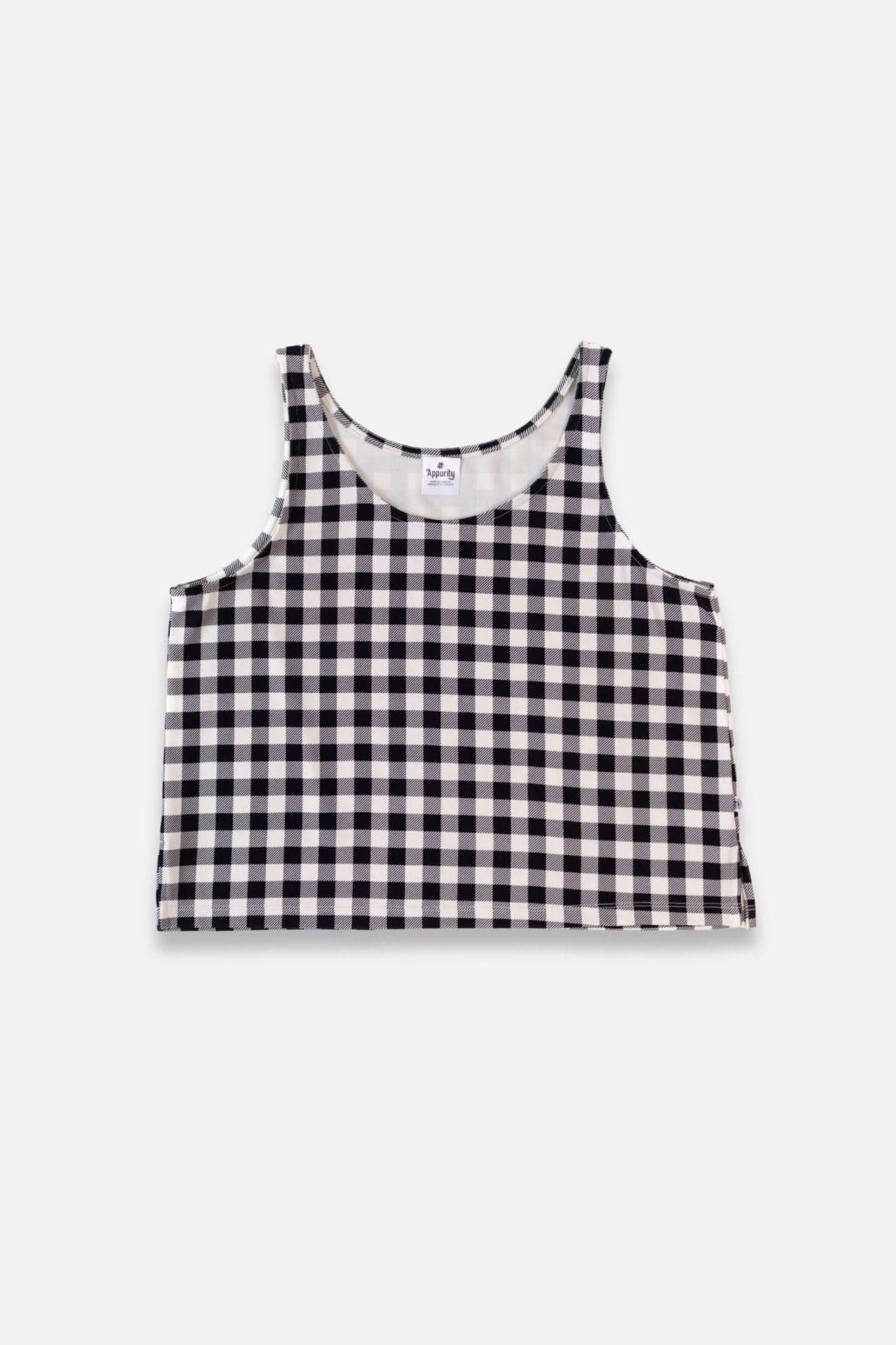Ladies' Bamboo Cropped Tank | Bison Plaid