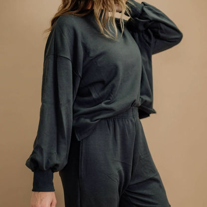 Ladies' Bamboo Fleece Cropped Pullover | Rose