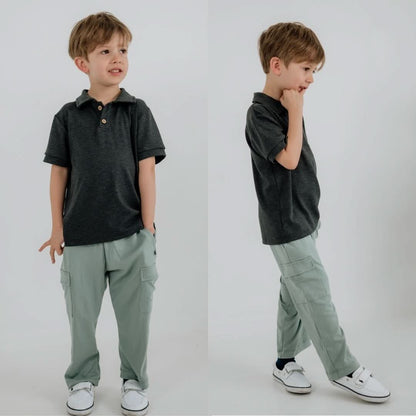 Youth Bamboo Cargo Pants | Burnt Brick