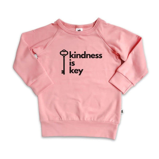 Baby/Kids' Graphic Bamboo Raglan Sleeve Pullover | Kindness Is Key In Rose